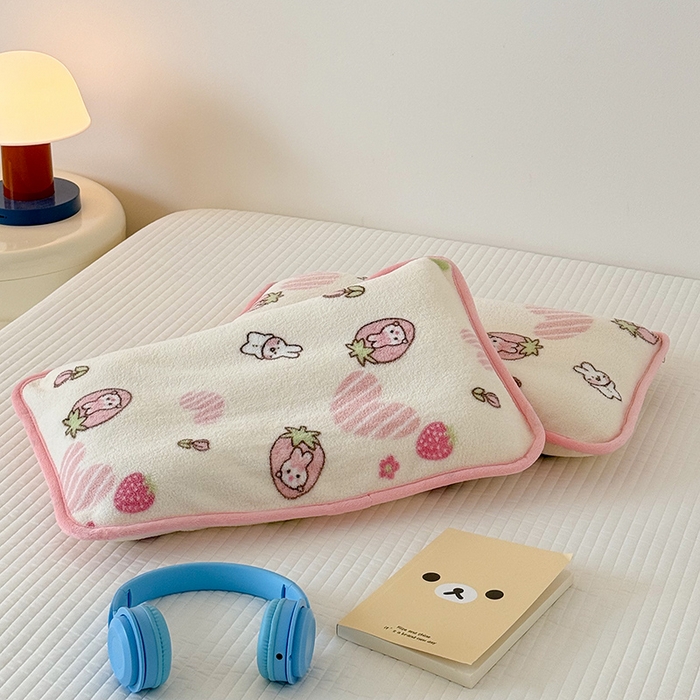 91家纺网 家纺一手货源 找家纺 嗨生活 2025新款雪梨绒枕套枕芯儿童枕套枕芯幼儿园枕套枕芯 甜心小兔