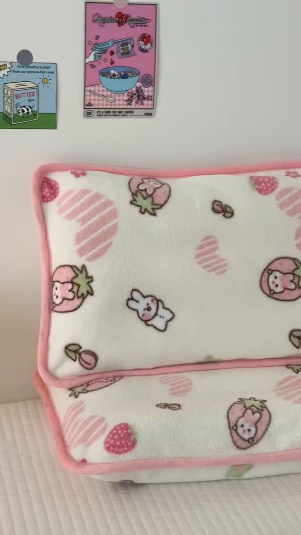 91家纺网 家纺一手货源 找家纺 嗨生活 2025新款雪梨绒枕套枕芯儿童枕套枕芯幼儿园枕套枕芯 甜心小兔