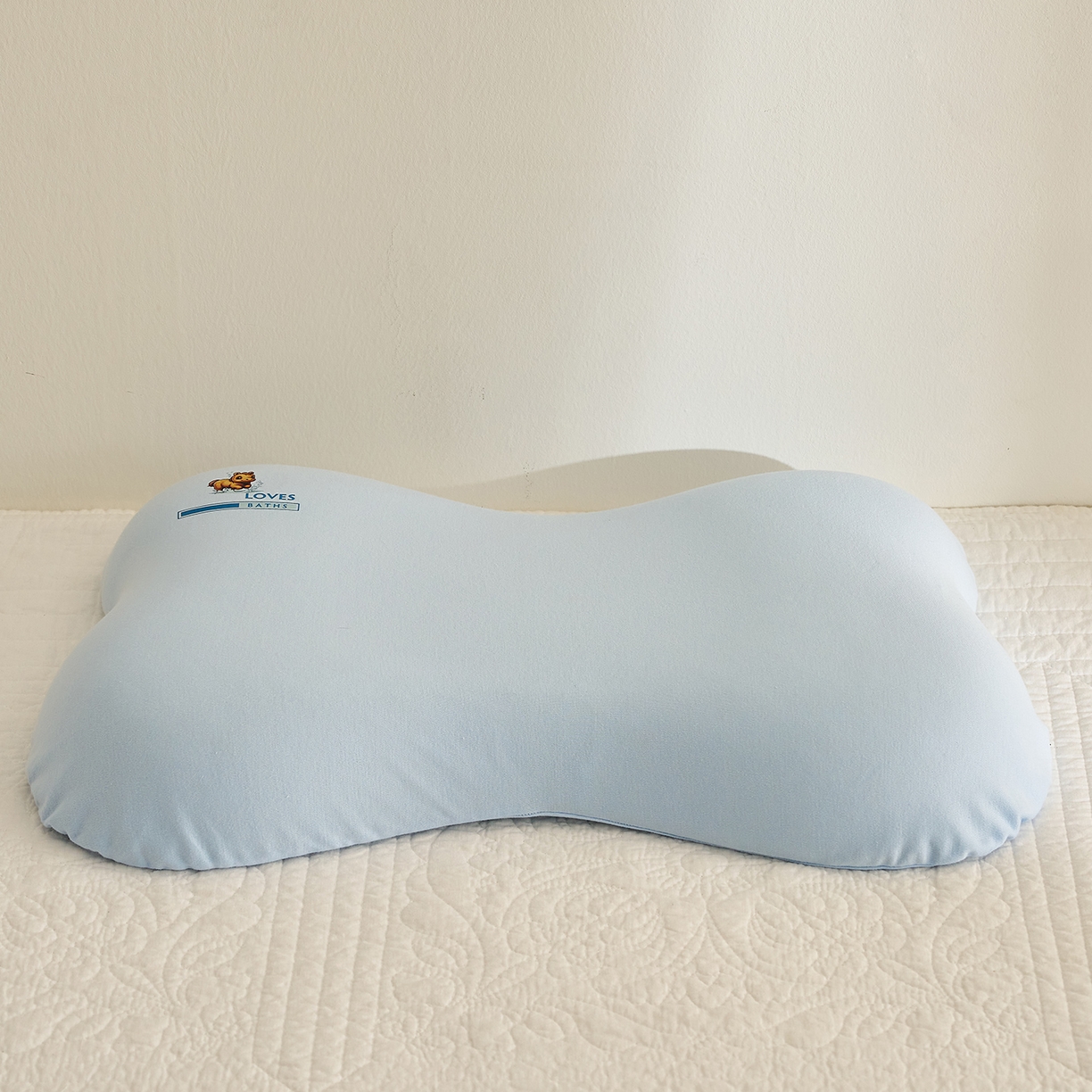 91家纺网 家纺一手货源 找家纺 乐可 2025新款蝶形儿童硅胶枕婴童学生枕头枕芯 蝶形儿童硅胶枕-蓝-G2 35*55*6cm/只