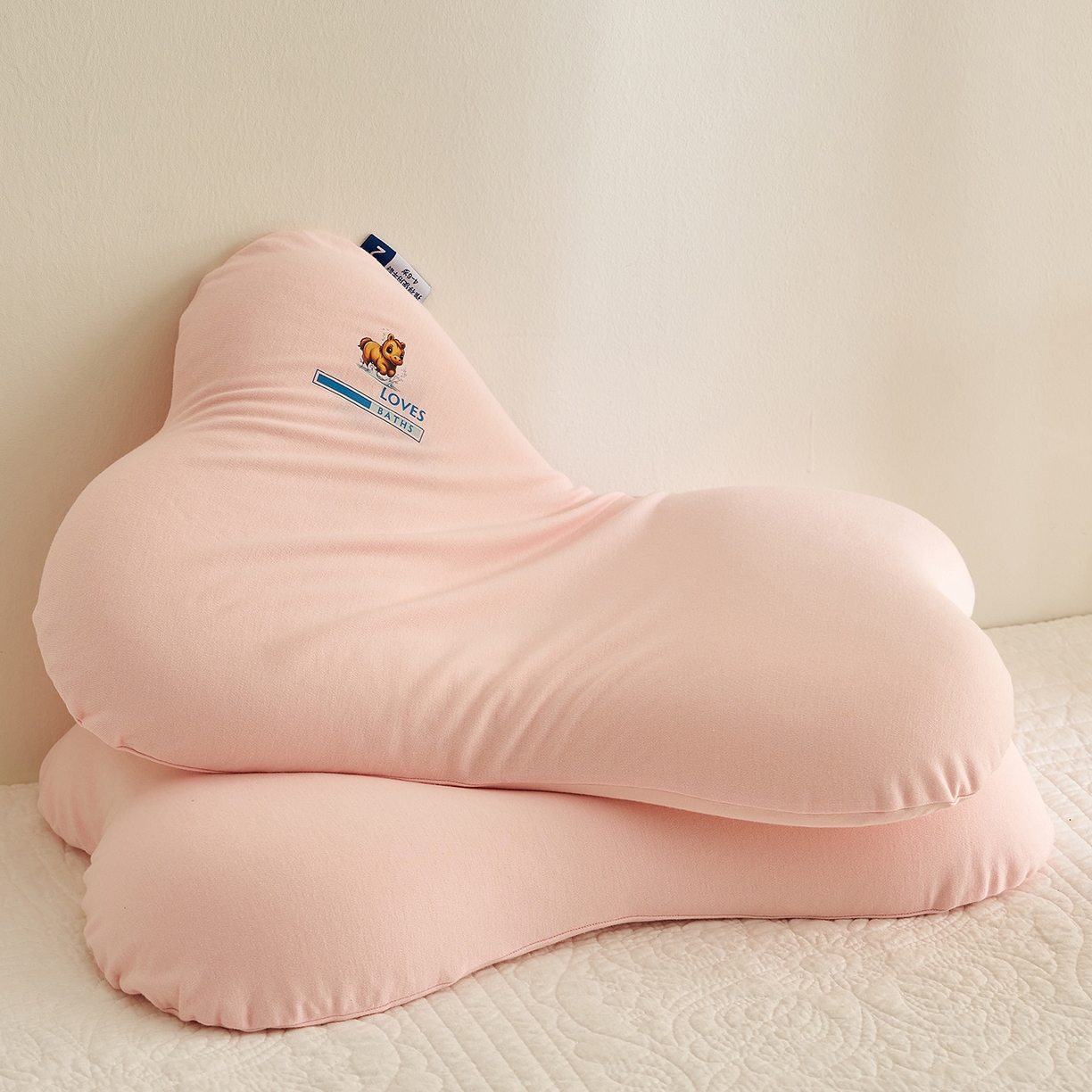 91家纺网 家纺一手货源 找家纺 乐可 2025新款蝶形儿童硅胶枕婴童学生枕头枕芯 蝶形儿童硅胶枕-粉-G1 35*55*4cm/只