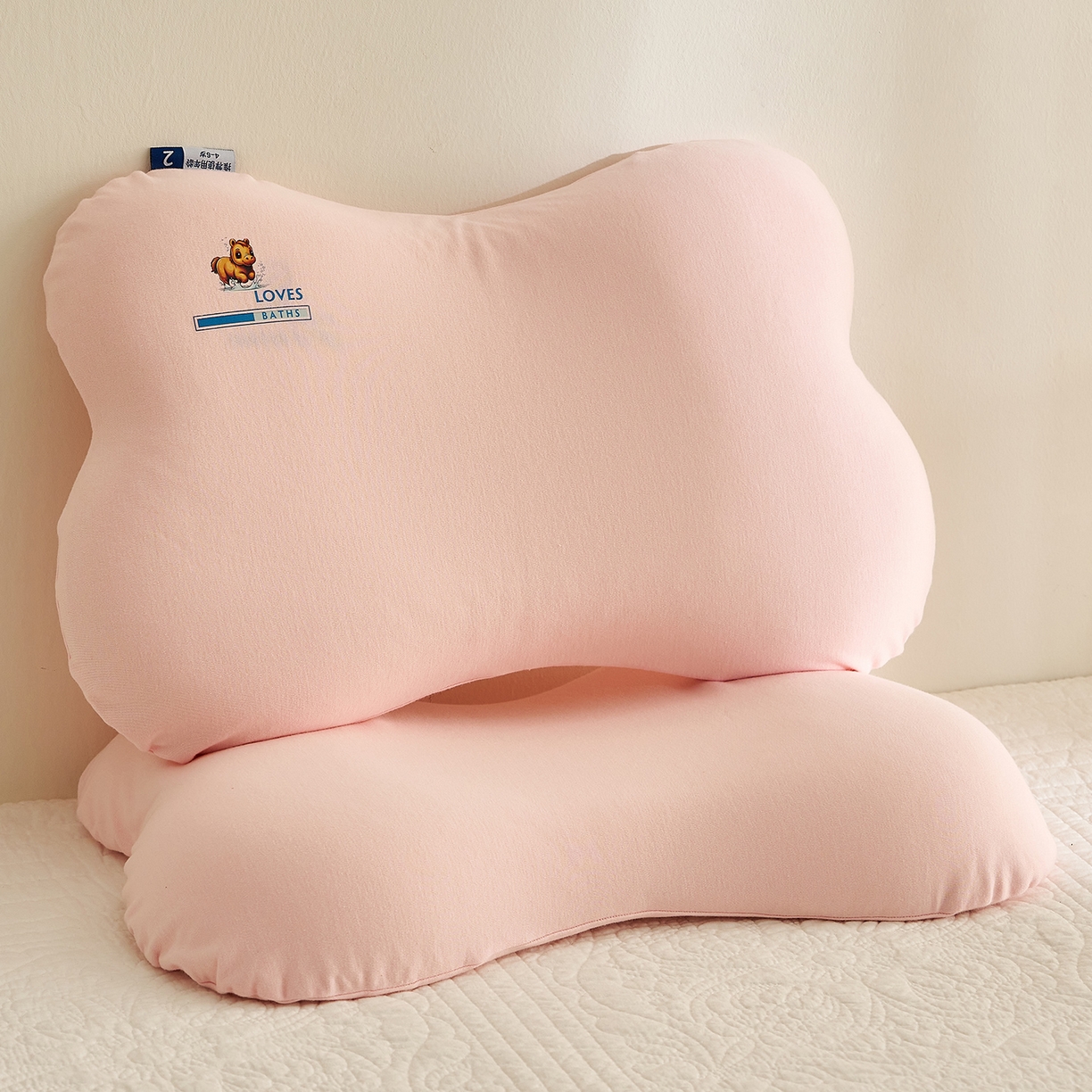 91家纺网 家纺一手货源 找家纺 乐可 2025新款蝶形儿童硅胶枕婴童学生枕头枕芯 蝶形儿童硅胶枕-粉-G1 35*55*4cm/只