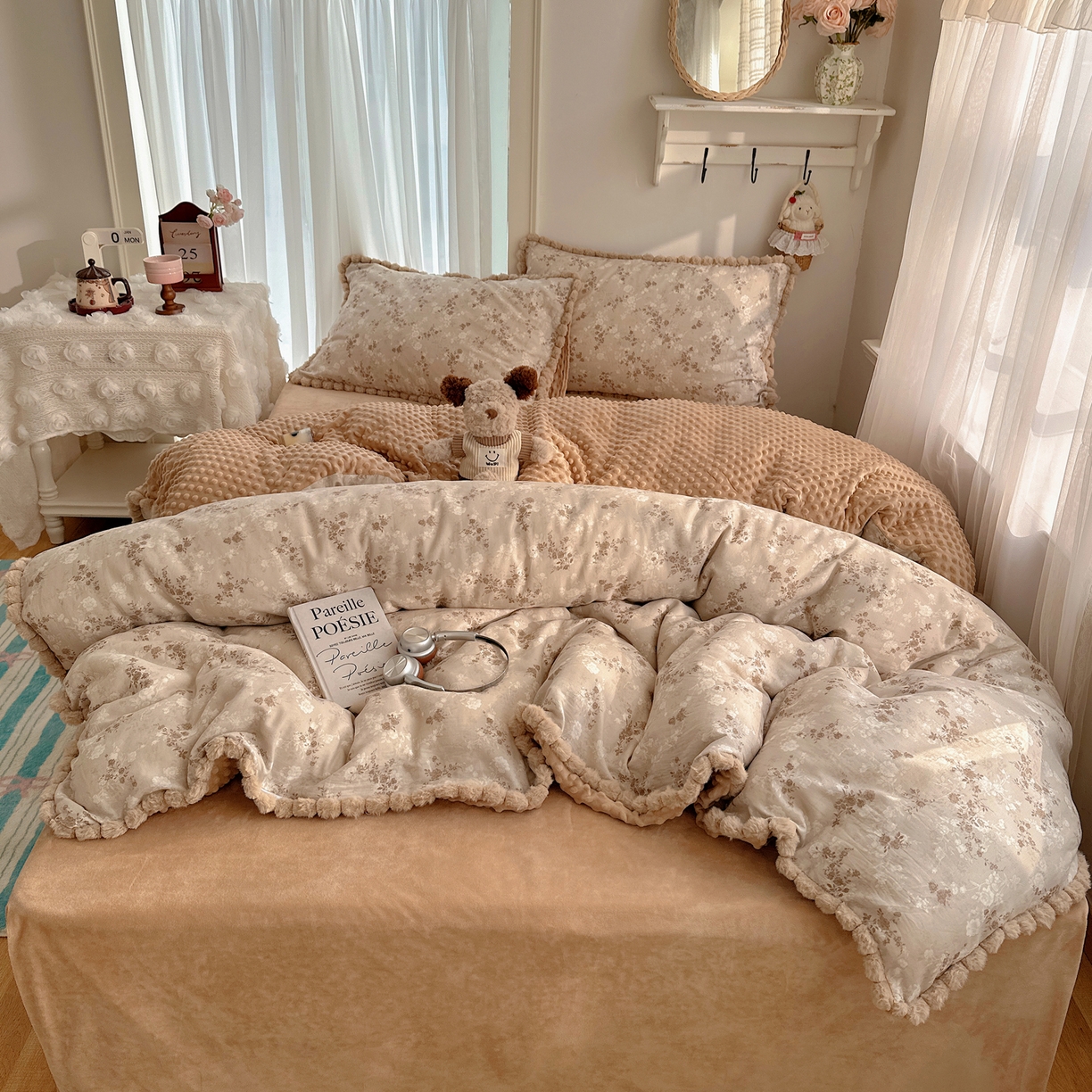 Sweet dreams甜梦 2025新款双层纱豆豆绒棉加绒四件套 楼兰米