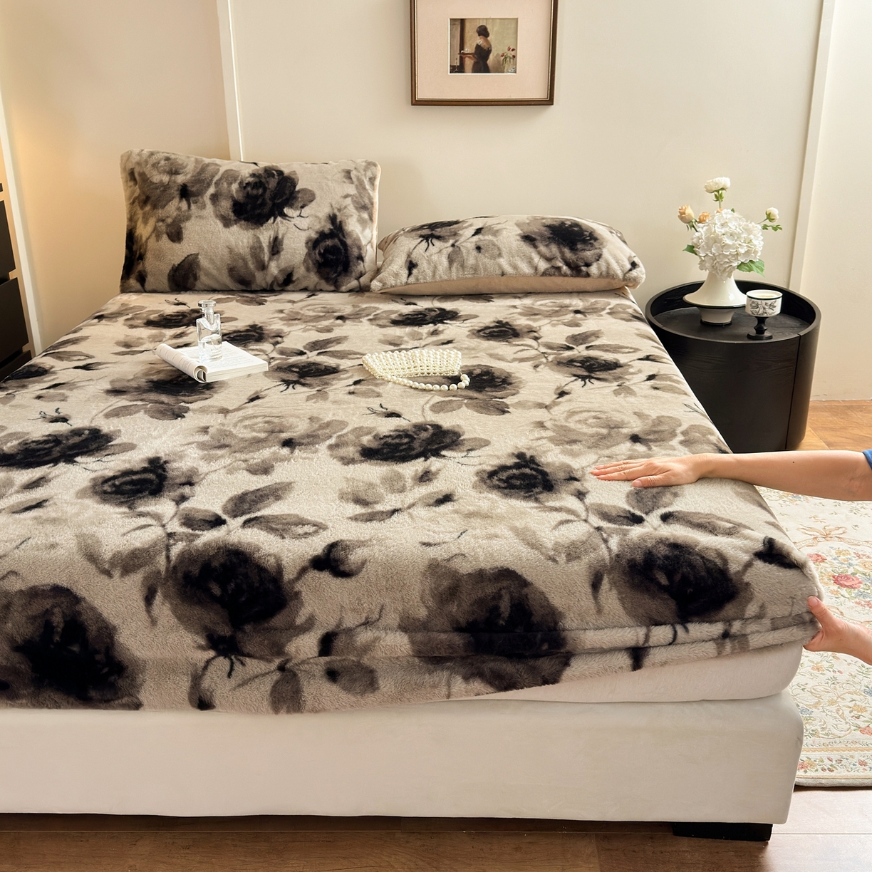 91家纺网 家纺一手货源 找家纺 （总）娜娜 2025新款兔毛绒保暖床笠