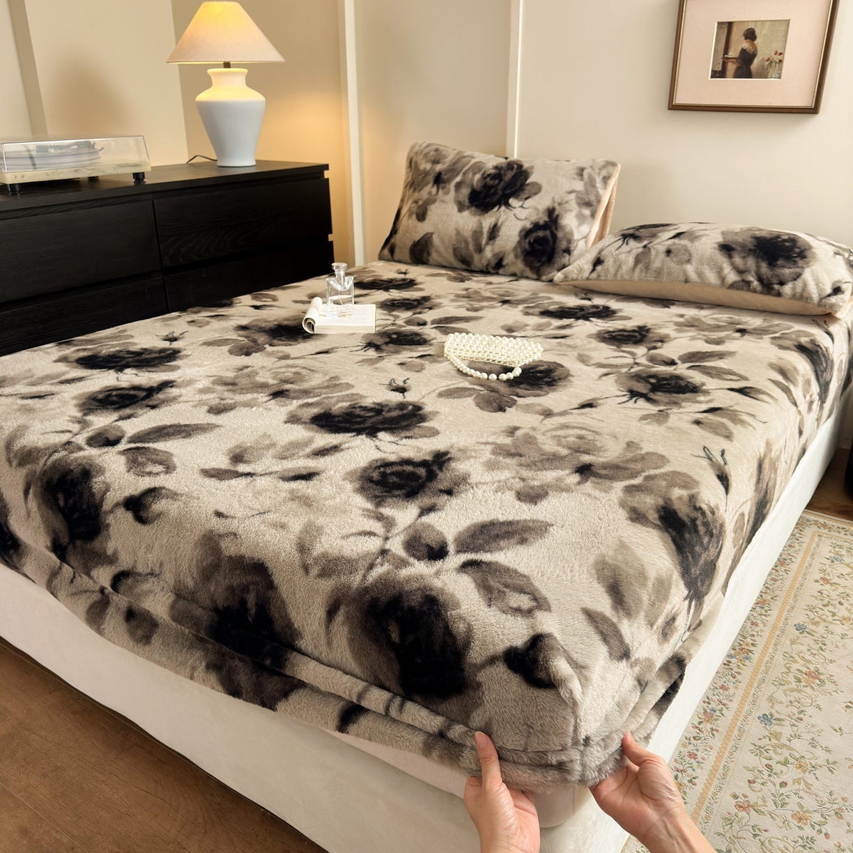 91家纺网 家纺一手货源 找家纺 （总）娜娜 2025新款兔毛绒保暖床笠