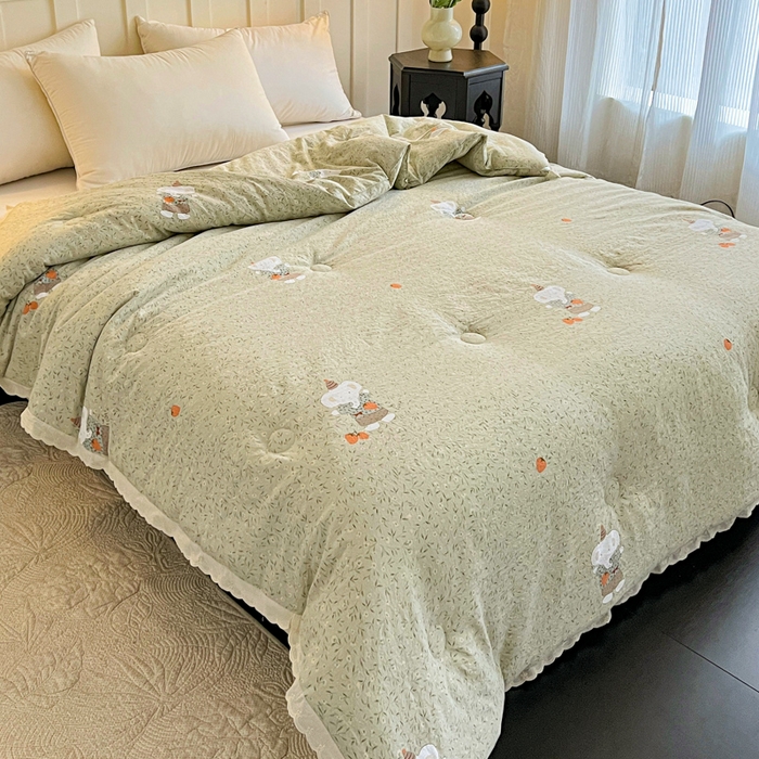 91家纺网 家纺一手货源 找家纺 曲之慕 2025新款云朵棉软糯柔软舒适秋冬被被子被芯 大耳象