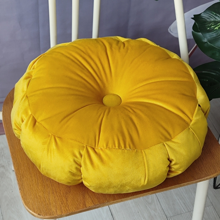 91家纺网 家纺一手货源 找家纺 李帅家居 2025新款荷兰绒花瓣多瓣南瓜抱枕坐垫 南瓜姜黄