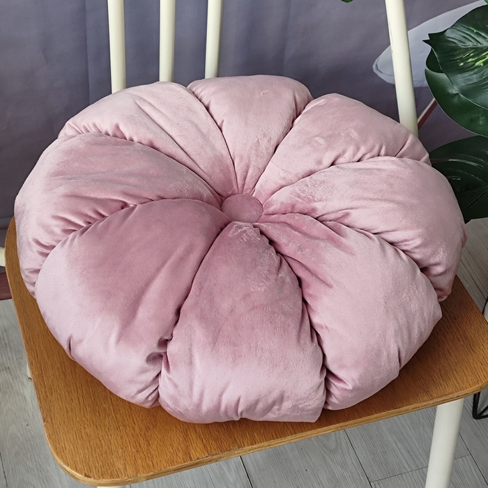 李帅家居 2025新款荷兰绒花瓣多瓣南瓜抱枕坐垫 南瓜胭粉