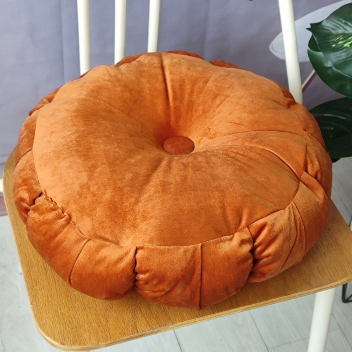 91家纺网 家纺一手货源 找家纺 李帅家居 2025新款荷兰绒花瓣多瓣南瓜抱枕坐垫 南瓜橙色