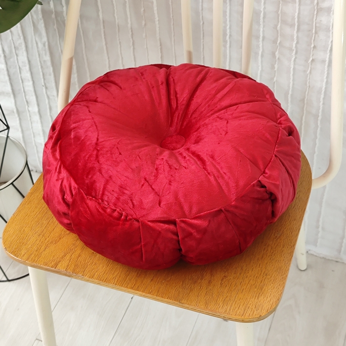 91家纺网 家纺一手货源 找家纺 李帅家居 2025新款荷兰绒花瓣多瓣南瓜抱枕坐垫 南瓜大红