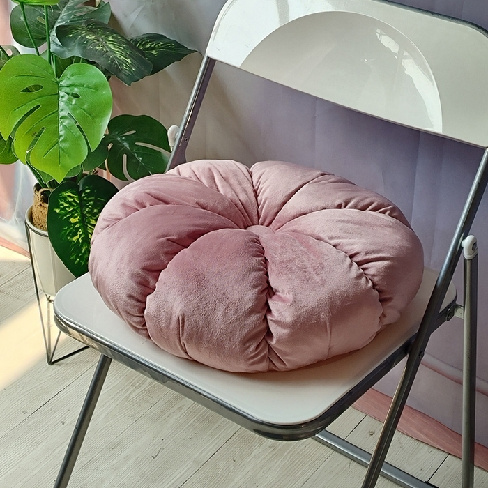 91家纺网 家纺一手货源 找家纺 李帅家居 2025新款荷兰绒花瓣多瓣南瓜抱枕坐垫 南瓜胭粉