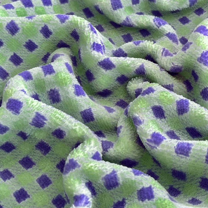 91家纺网 家纺一手货源 找家纺 尚美 2025爆款格子系列印加绣牛奶绒床盖四件套 兰格猫咪