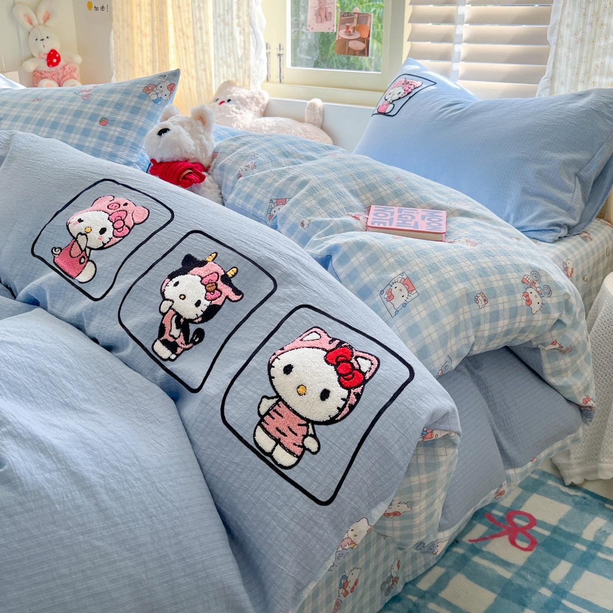 91家纺网 家纺一手货源 找家纺 （总）童颜 2025新款三丽鸥正版授权云感木棉a类毛巾绣四件套