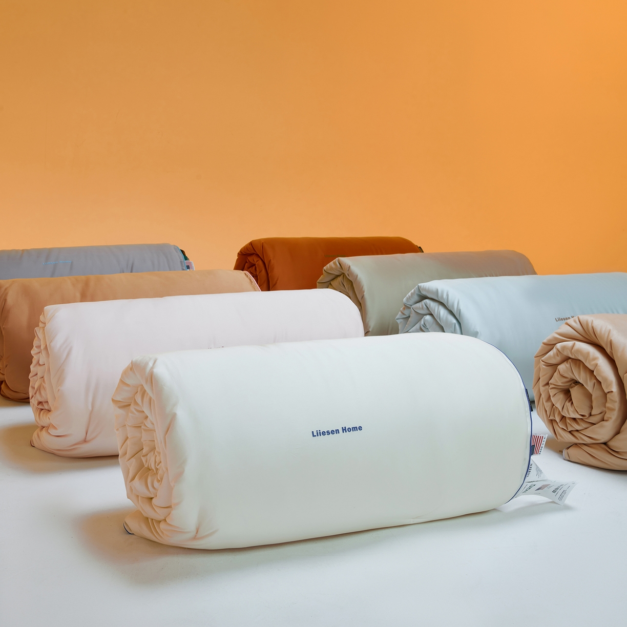 91家纺网 家纺一手货源 找家纺 （总）丽笙被芯 2025新款秋冬亲肤舒适80S超细旦天丝棉微磨毛素色可水洗懒人被-场景一