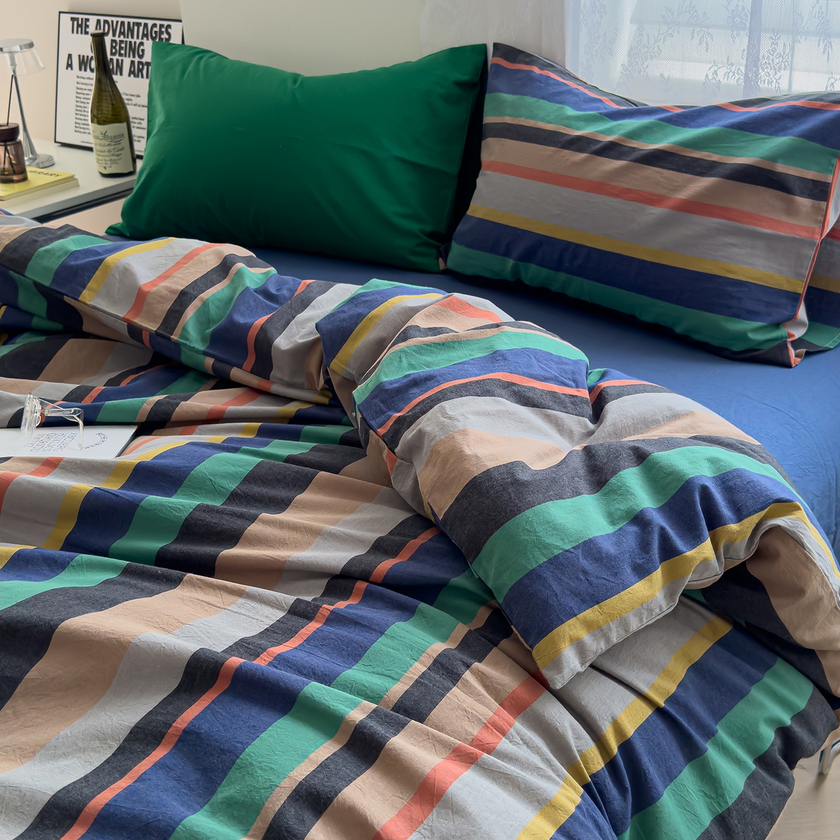 91家纺网 家纺一手货源 找家纺 （总）对白 2025新款全棉色织水洗系列四件套-曼切斯特 （提供买家秀）