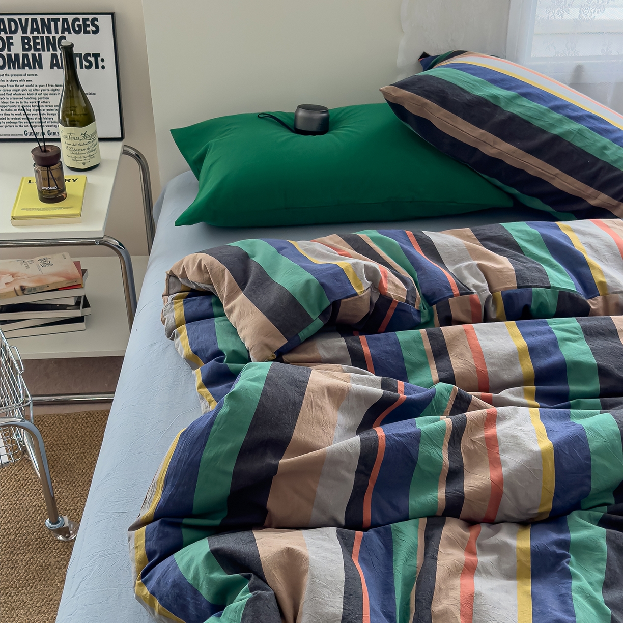 91家纺网 家纺一手货源 找家纺 （总）对白 2025新款全棉色织水洗系列四件套-曼切斯特 （提供买家秀）