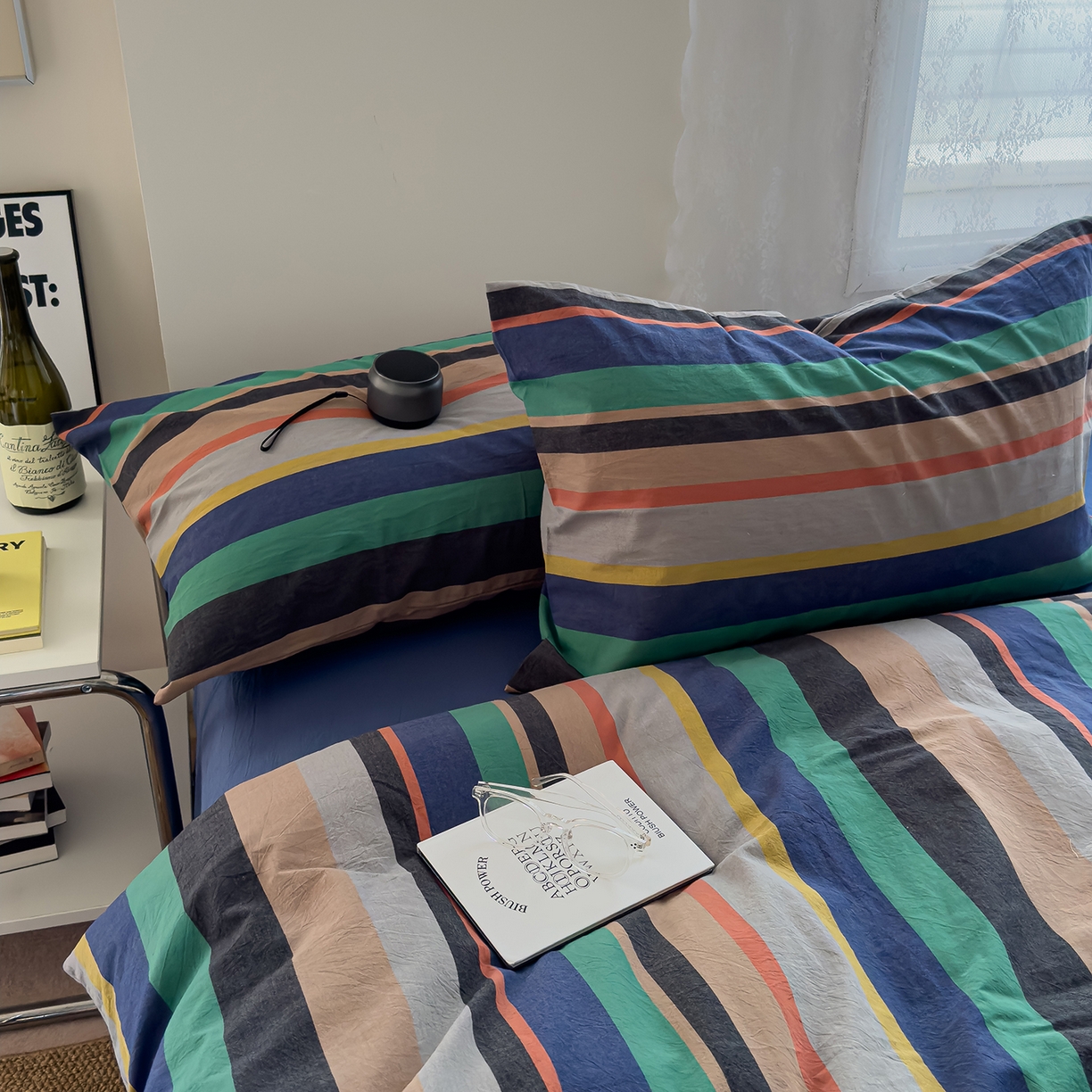 91家纺网 家纺一手货源 找家纺 （总）对白 2025新款全棉色织水洗系列四件套-曼切斯特 （提供买家秀）