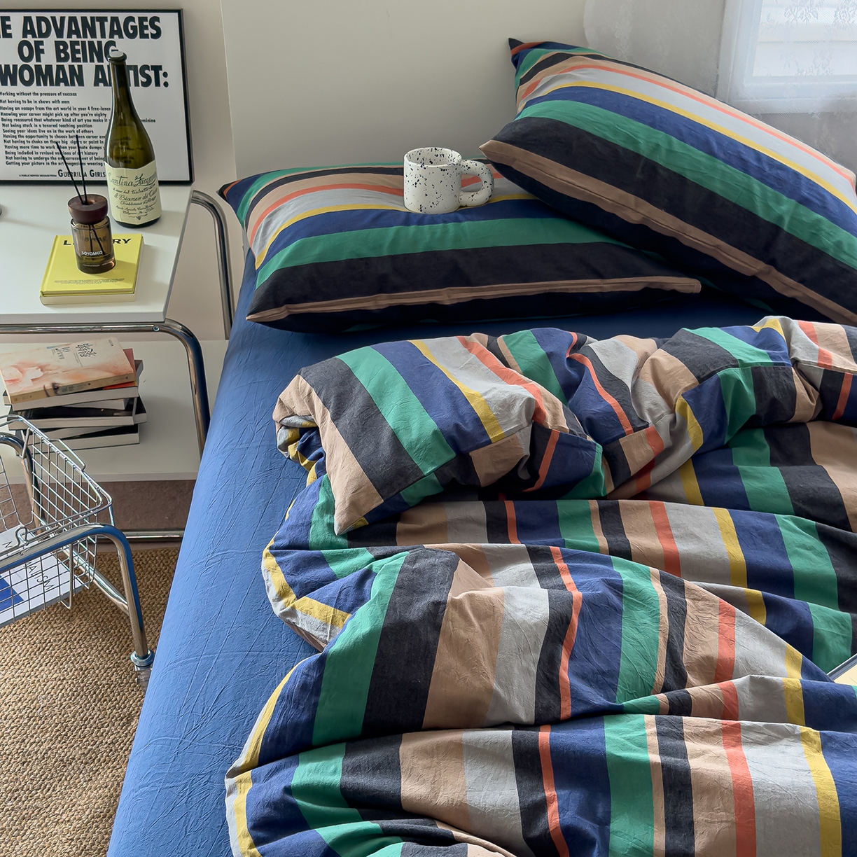 91家纺网 家纺一手货源 找家纺 （总）对白 2025新款全棉色织水洗系列四件套-曼切斯特 （提供买家秀）