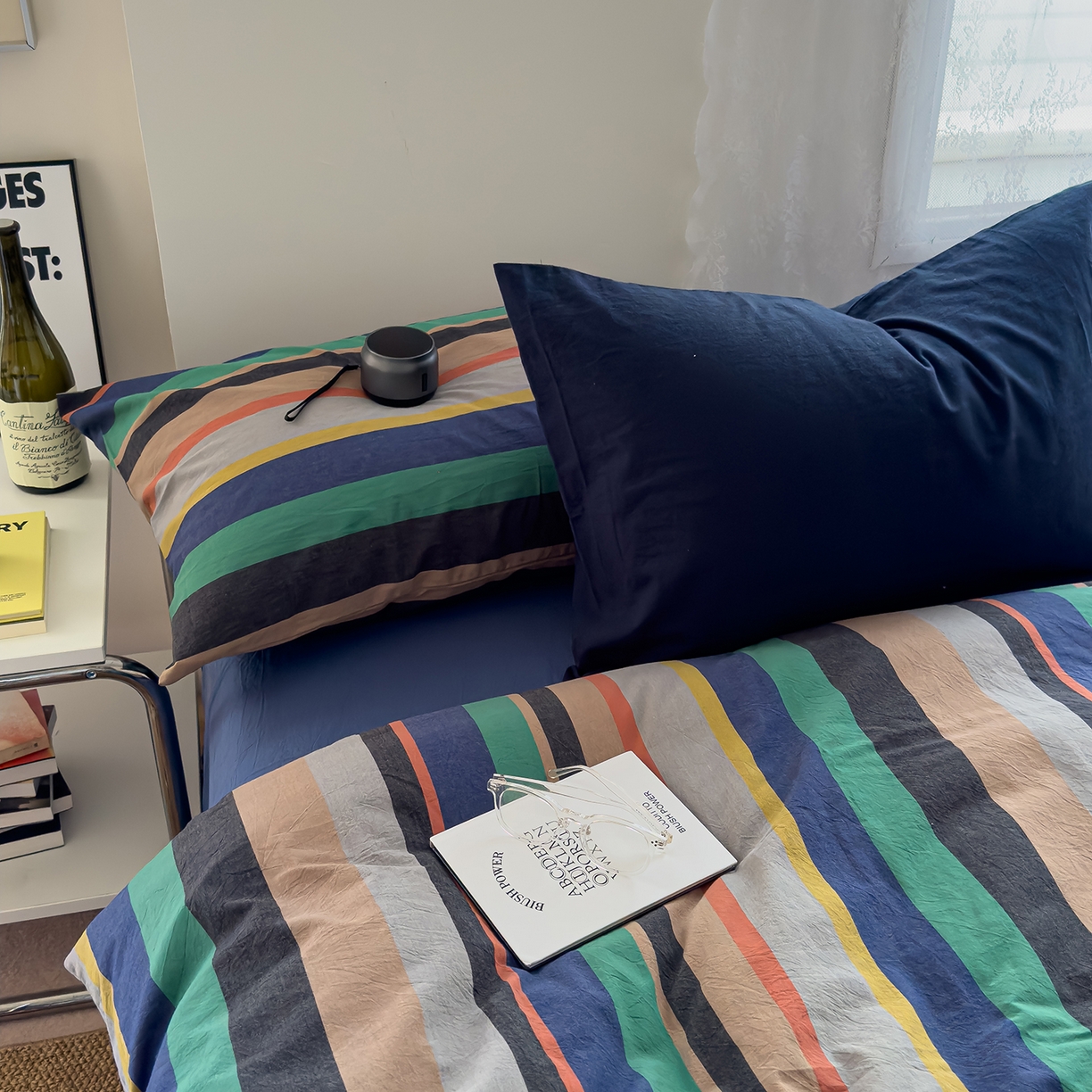 91家纺网 家纺一手货源 找家纺 （总）对白 2025新款全棉色织水洗系列四件套-曼切斯特 （提供买家秀）