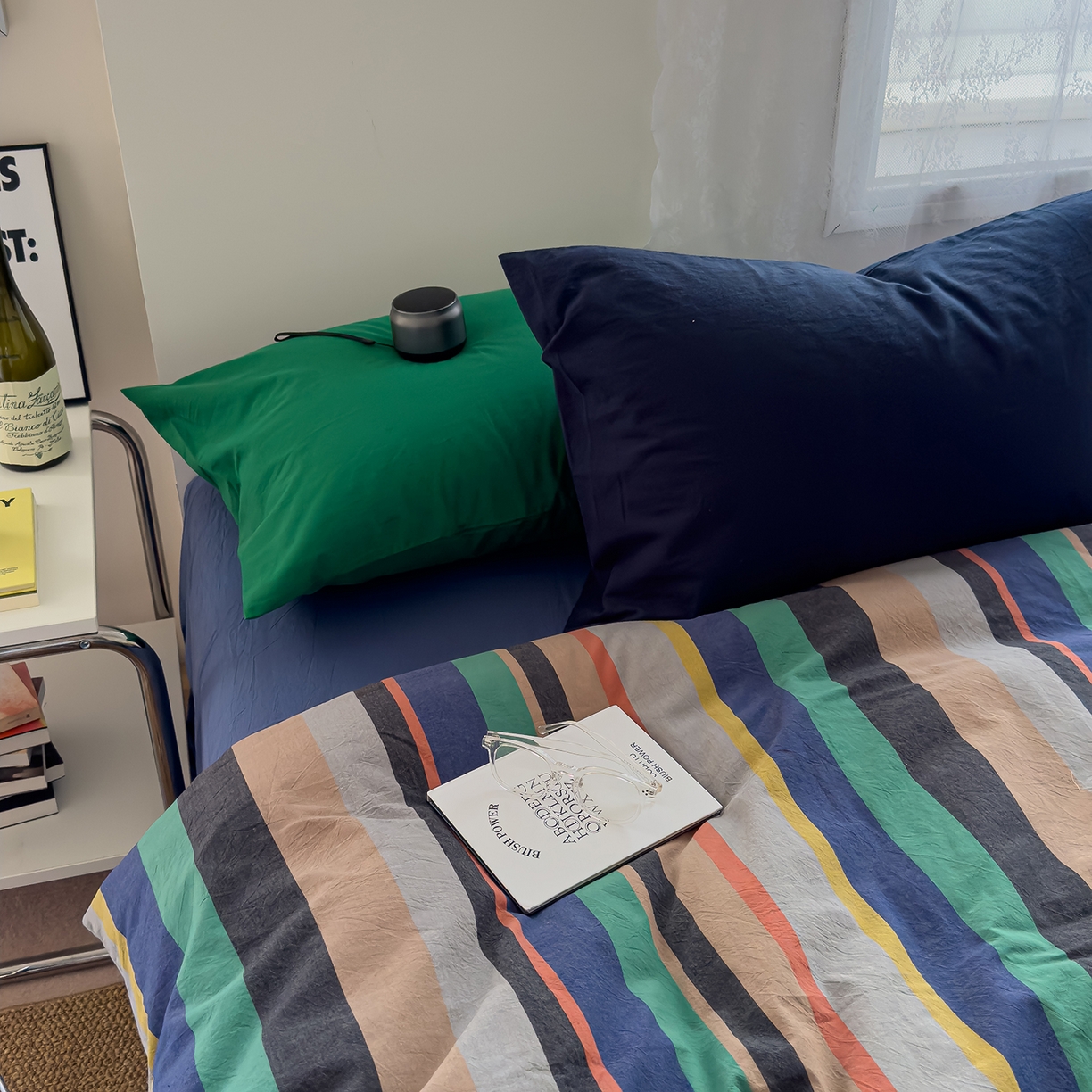 91家纺网 家纺一手货源 找家纺 （总）对白 2025新款全棉色织水洗系列四件套-曼切斯特 （提供买家秀）