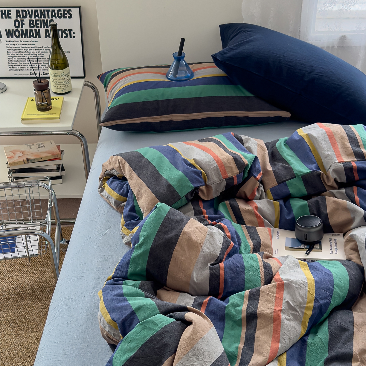 91家纺网 家纺一手货源 找家纺 （总）对白 2025新款全棉色织水洗系列四件套-曼切斯特 （提供买家秀）