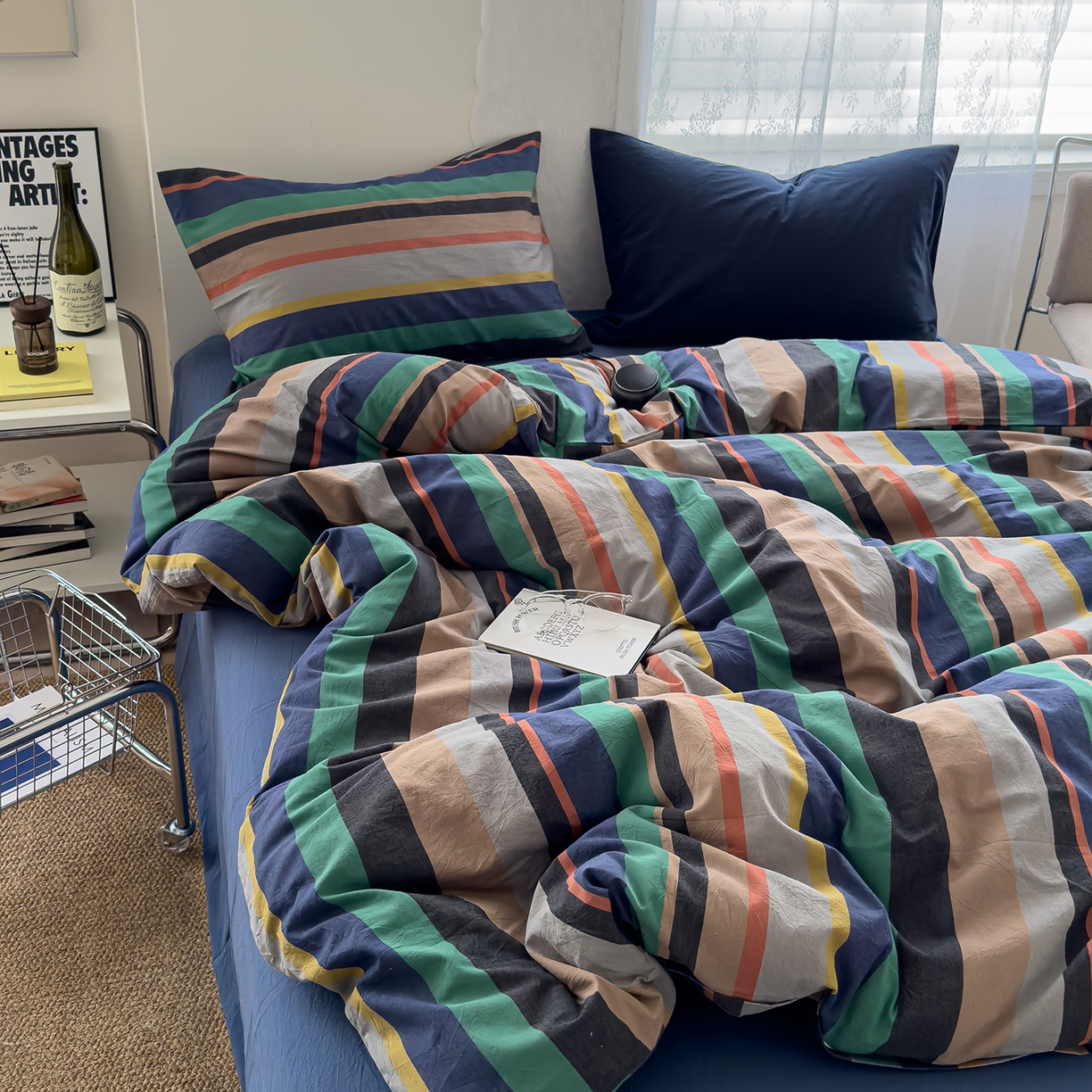 91家纺网 家纺一手货源 找家纺 （总）对白 2025新款全棉色织水洗系列四件套-曼切斯特 （提供买家秀）