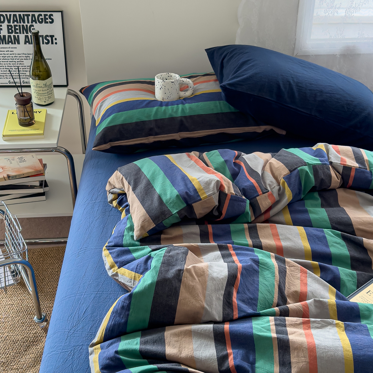 91家纺网 家纺一手货源 找家纺 （总）对白 2025新款全棉色织水洗系列四件套-曼切斯特 （提供买家秀）