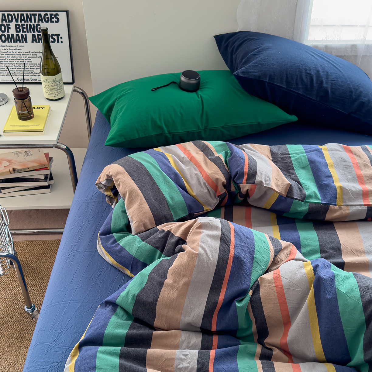 91家纺网 家纺一手货源 找家纺 （总）对白 2025新款全棉色织水洗系列四件套-曼切斯特 （提供买家秀）