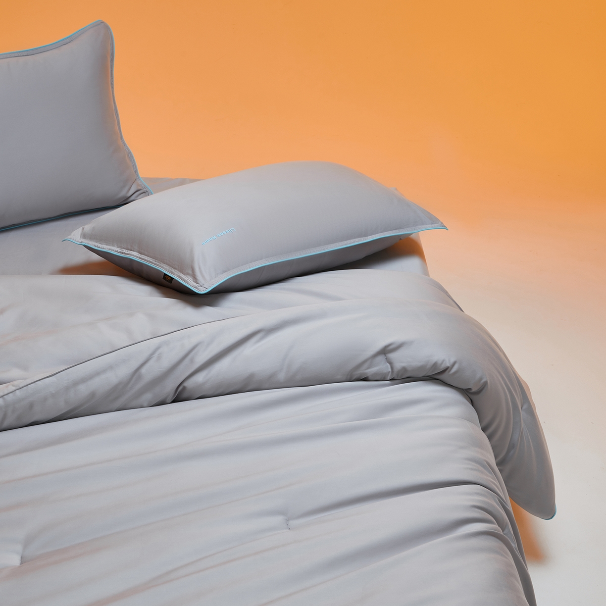 91家纺网 家纺一手货源 找家纺 丽笙被芯 2025新款秋冬亲肤舒适80S超细旦天丝棉微磨毛素色可水洗懒人被-场景一 鸽子灰