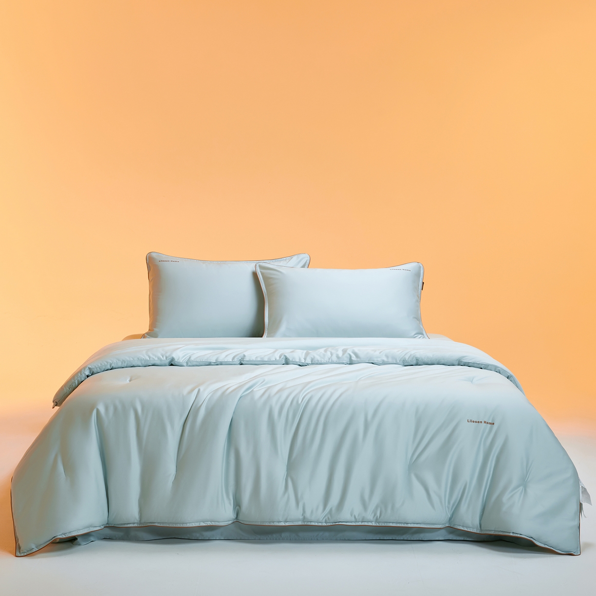 91家纺网 家纺一手货源 找家纺 丽笙被芯 2025新款秋冬亲肤舒适80S超细旦天丝棉微磨毛素色可水洗懒人被-场景一 陶瓷蓝