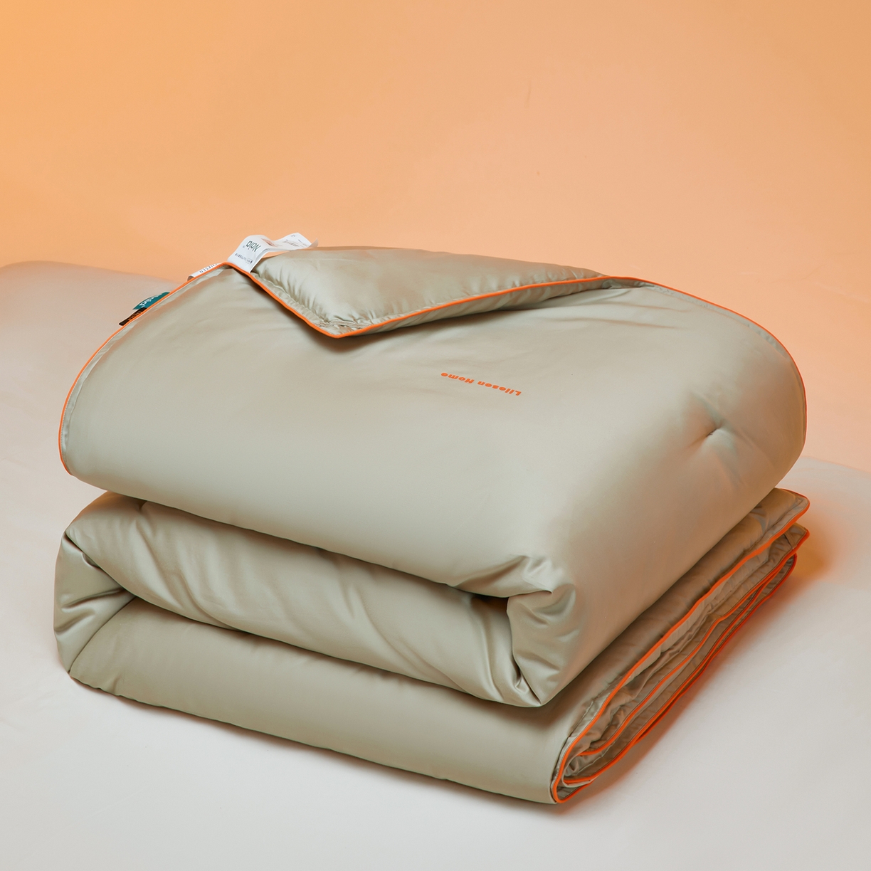 91家纺网 家纺一手货源 找家纺 丽笙被芯 2025新款秋冬亲肤舒适80S超细旦天丝棉微磨毛素色可水洗懒人被-场景一 香松绿