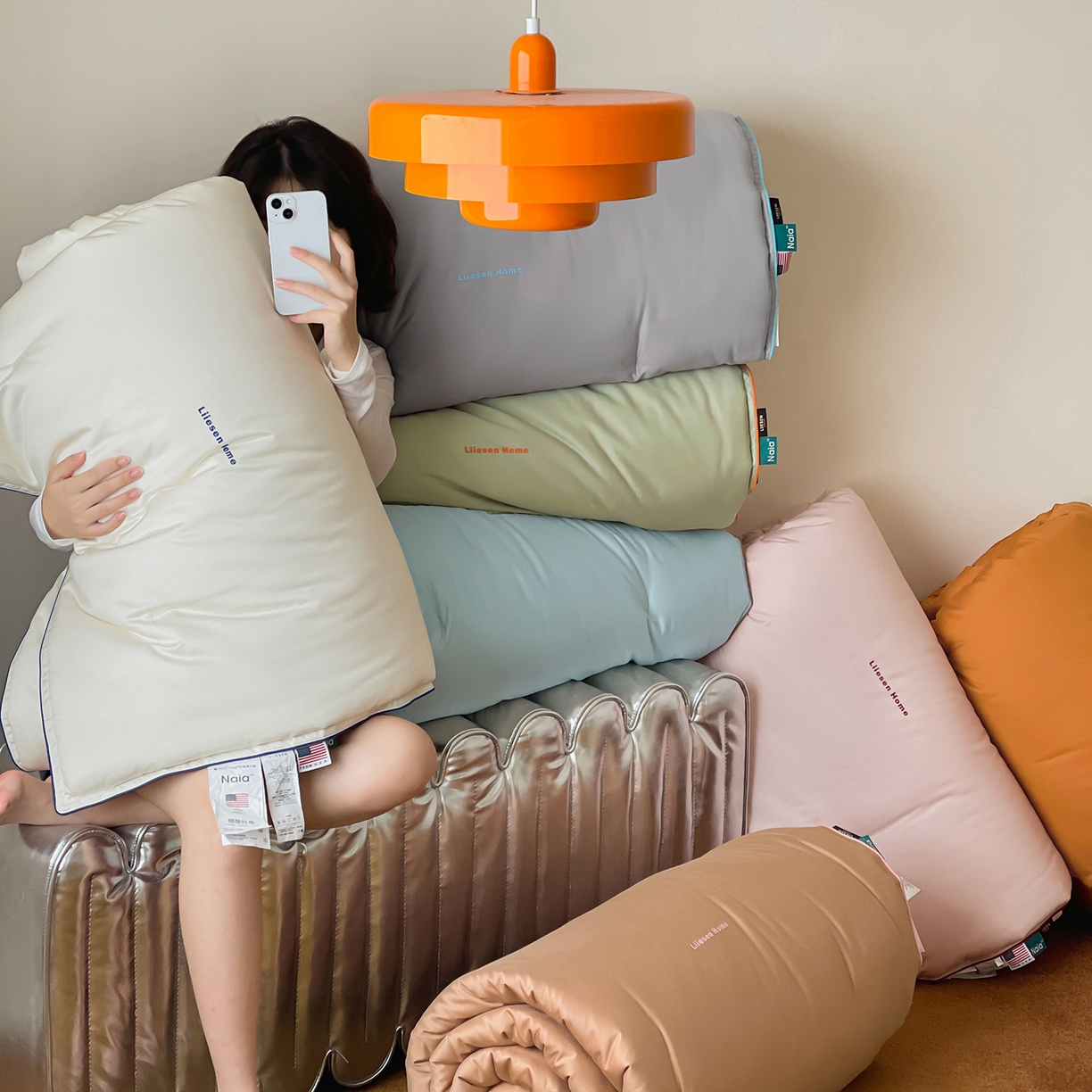 91家纺网 家纺一手货源 找家纺 （总）丽笙被芯 2025新款秋冬亲肤舒适80S超细旦天丝棉微磨毛素色可水洗懒人被-场景二