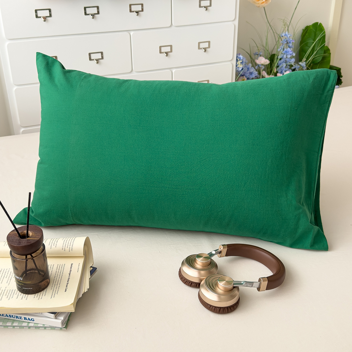 91家纺网 家纺一手货源 找家纺 （总）对白 2025新款全棉色织水洗系列单枕套-曼切斯特（提供买家秀）