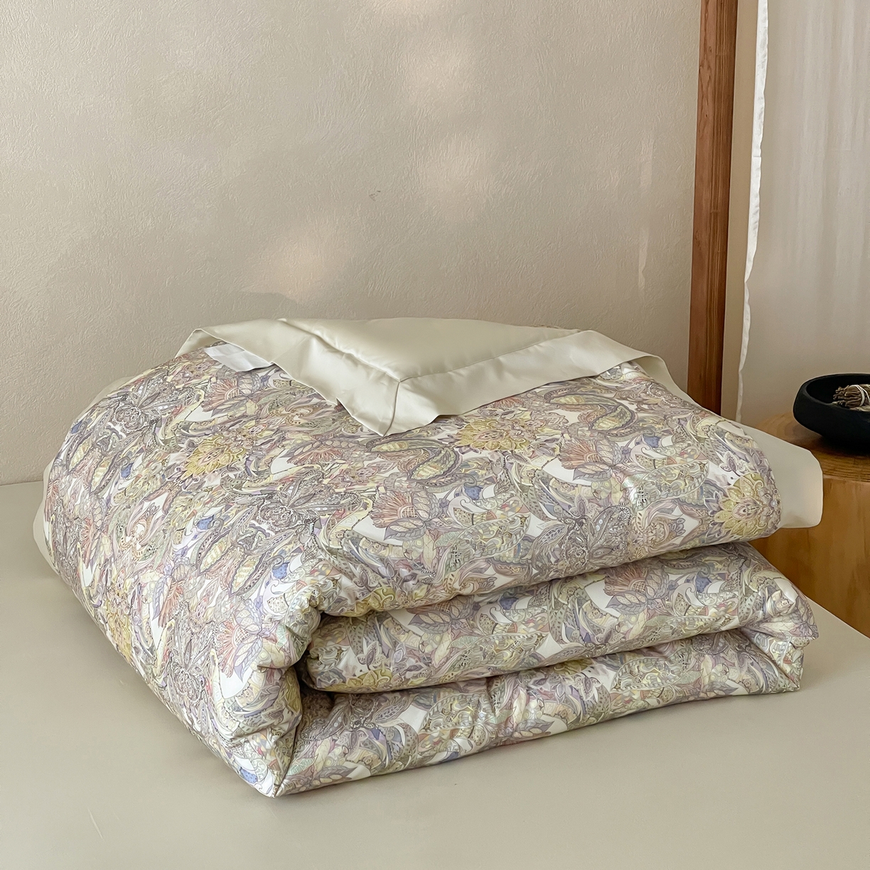 丽笙被芯 2025新款80S超细旦天丝棉微磨毛印花可水洗懒人被 莫尔