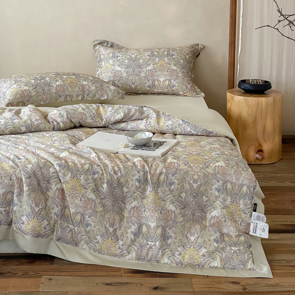 91家纺网 家纺一手货源 找家纺 丽笙被芯 2025新款80S超细旦天丝棉微磨毛印花可水洗懒人被 莫尔