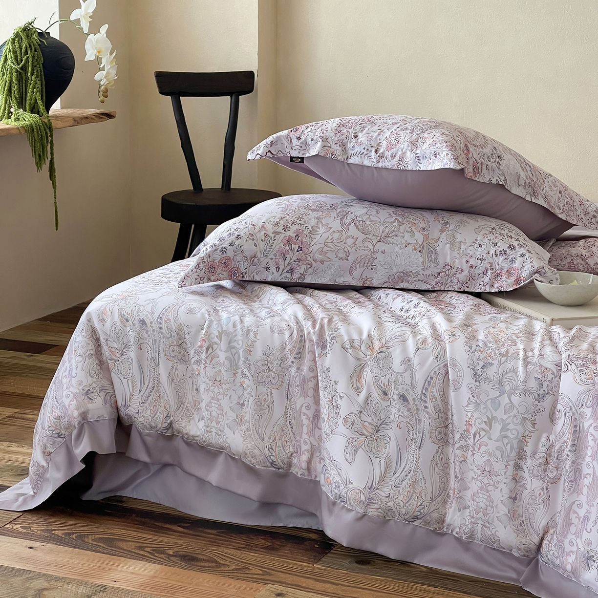 91家纺网 家纺一手货源 找家纺 丽笙被芯 2025新款80S超细旦天丝棉微磨毛印花可水洗懒人被 梦薇