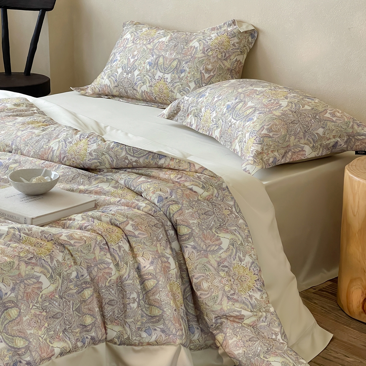 91家纺网 家纺一手货源 找家纺 丽笙被芯 2025新款80S超细旦天丝棉微磨毛印花可水洗懒人被 莫尔