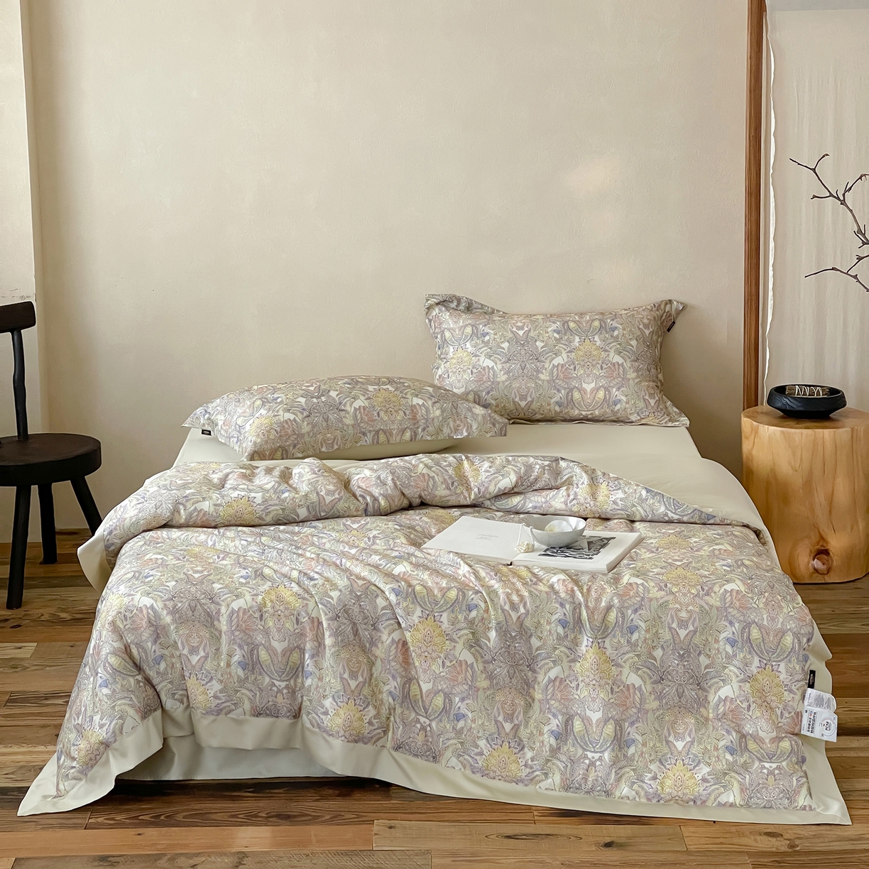 91家纺网 家纺一手货源 找家纺 丽笙被芯 2025新款80S超细旦天丝棉微磨毛印花可水洗懒人被 莫尔