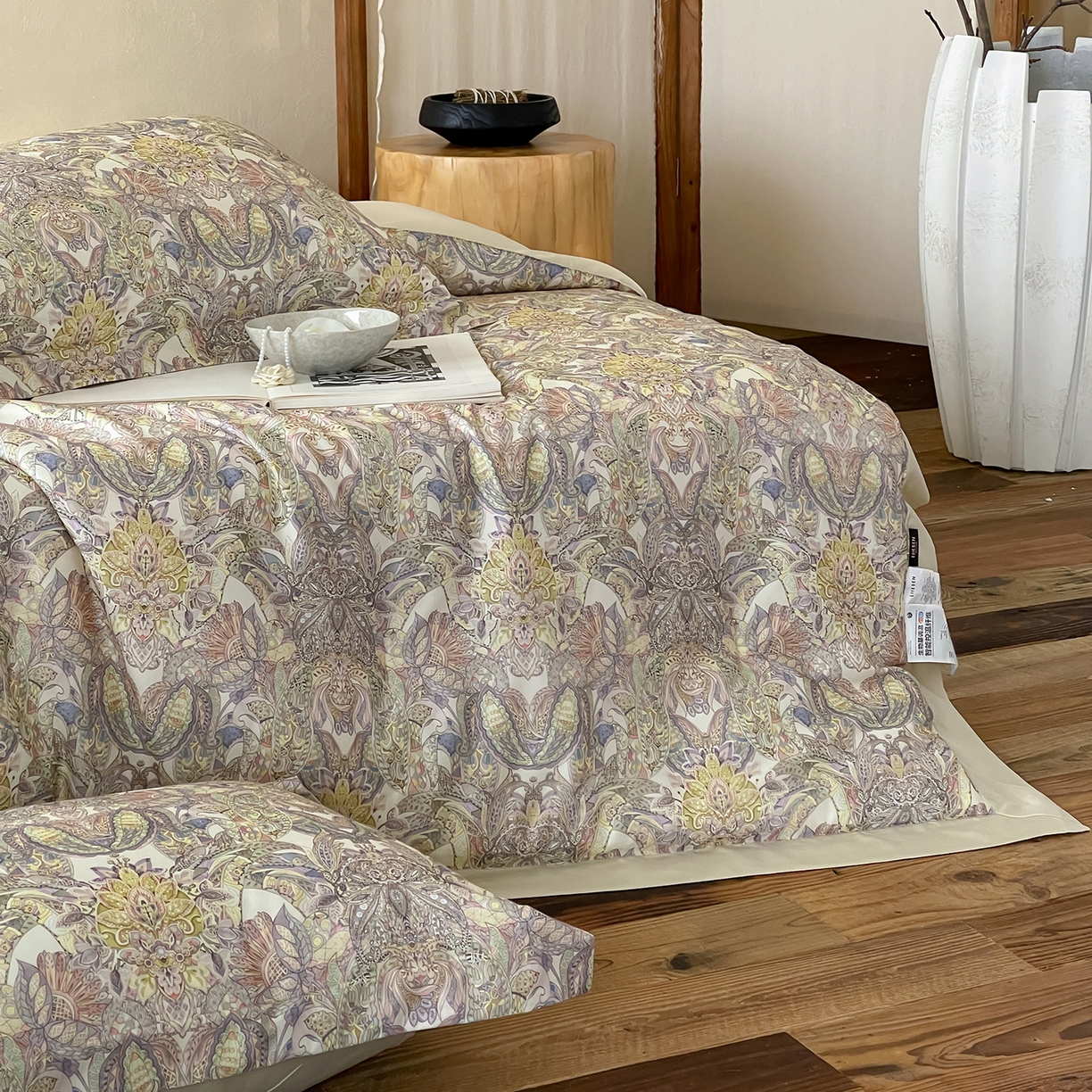 91家纺网 家纺一手货源 找家纺 丽笙被芯 2025新款80S超细旦天丝棉微磨毛印花可水洗懒人被 莫尔