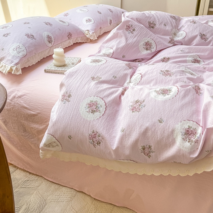 （总）漫仙阁家纺 2025春夏新款双层纱加厚四件套