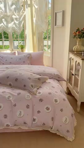 91家纺网 家纺一手货源 找家纺 （总）漫仙阁家纺 2025春夏新款双层纱加厚四件套