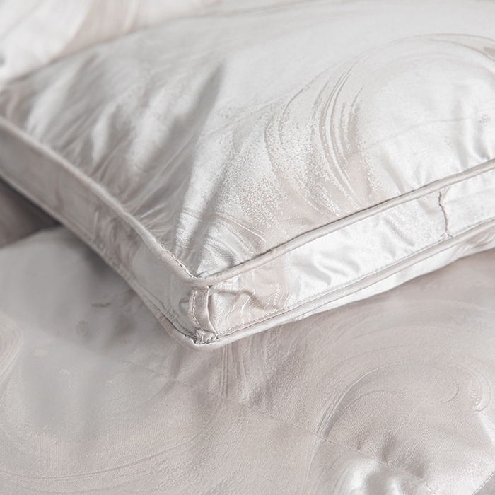 91家纺网 家纺一手货源 找家纺 御眠纺羽绒被壳 2025新款高端贡缎提花单层羽绒被壳 飘高级灰