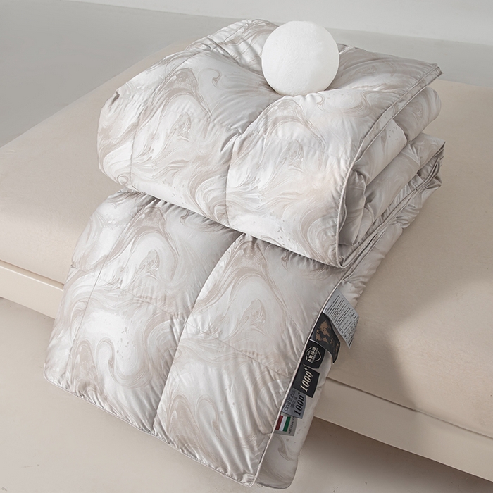 91家纺网 家纺一手货源 找家纺 静若居羽绒被壳 2025新款高端贡缎提花单层羽绒被壳 飘高级灰
