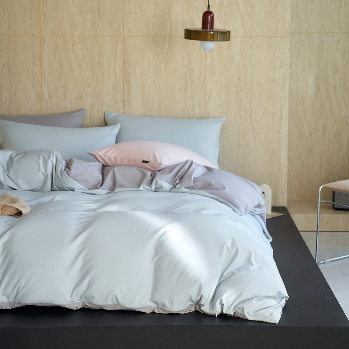 91家纺网 家纺一手货源 找家纺 丽笙被芯 2025新款亲肤舒适阿瓦提针织全棉纯棉被套单品被套单件被套 复古蓝