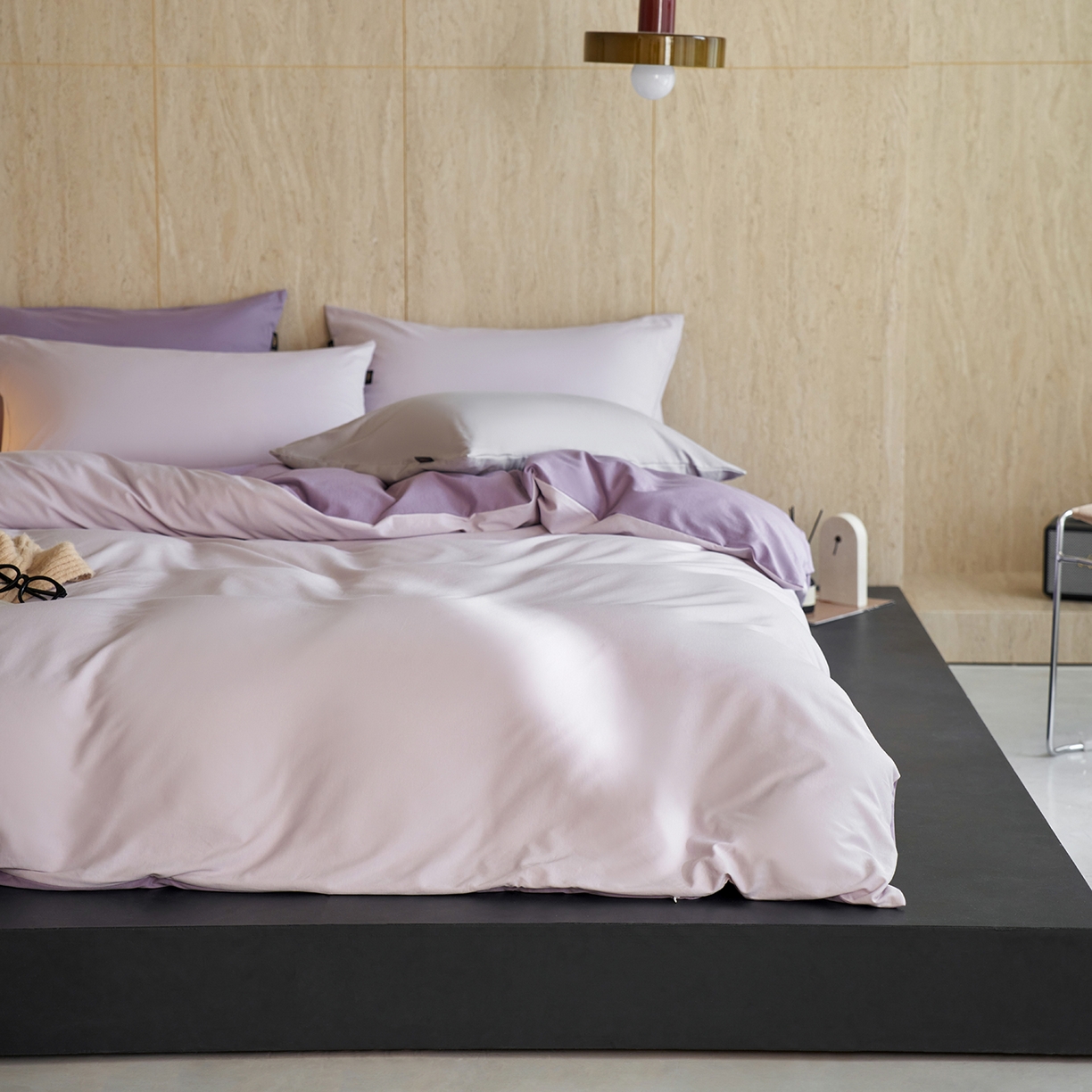 91家纺网 家纺一手货源 找家纺 丽笙被芯 2025新款亲肤舒适阿瓦提针织全棉纯棉被套单品被套单件被套 艾草紫