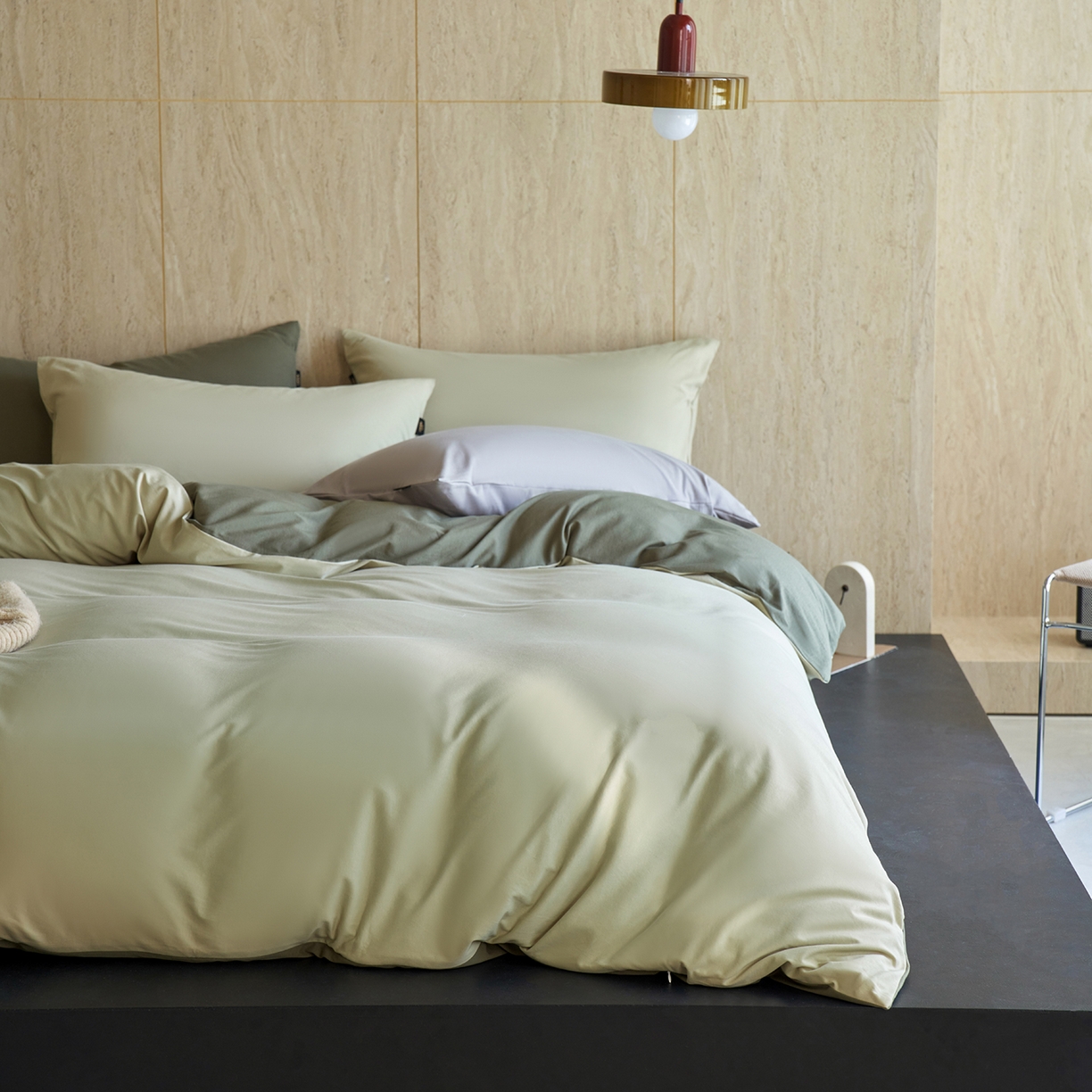 91家纺网 家纺一手货源 找家纺 丽笙被芯 2025新款亲肤舒适阿瓦提针织全棉纯棉被套单品被套单件被套 春水绿