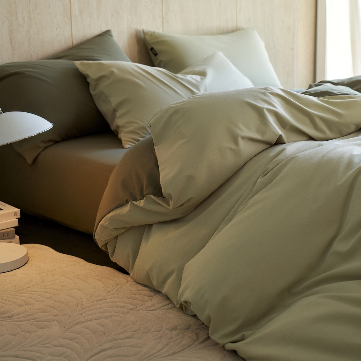 91家纺网 家纺一手货源 找家纺 丽笙被芯 2025新款亲肤舒适阿瓦提针织全棉纯棉被套单品被套单件被套 春水绿