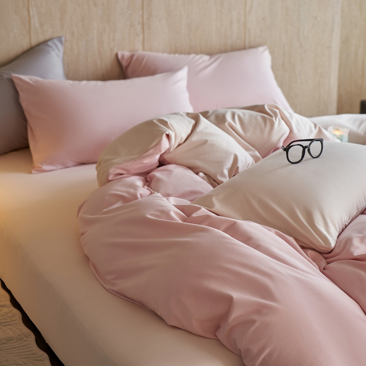 91家纺网 家纺一手货源 找家纺 丽笙被芯 2025新款亲肤舒适阿瓦提针织全棉纯棉被套单品被套单件被套 落霞粉