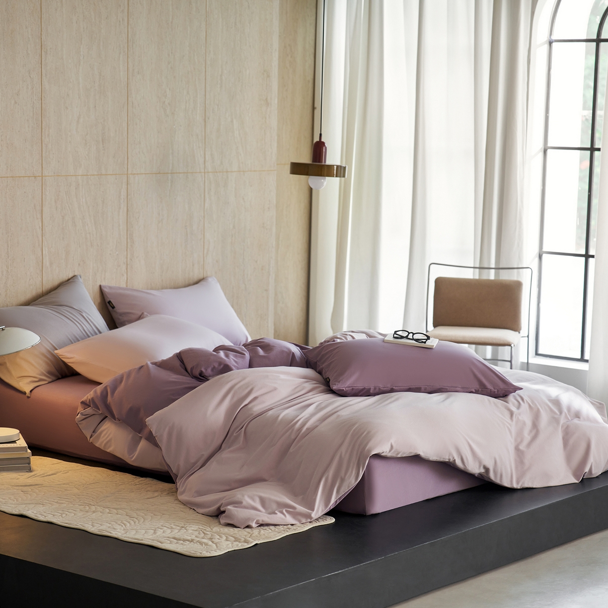 91家纺网 家纺一手货源 找家纺 丽笙被芯 2025新款亲肤舒适阿瓦提针织全棉纯棉被套单品被套单件被套 艾草紫