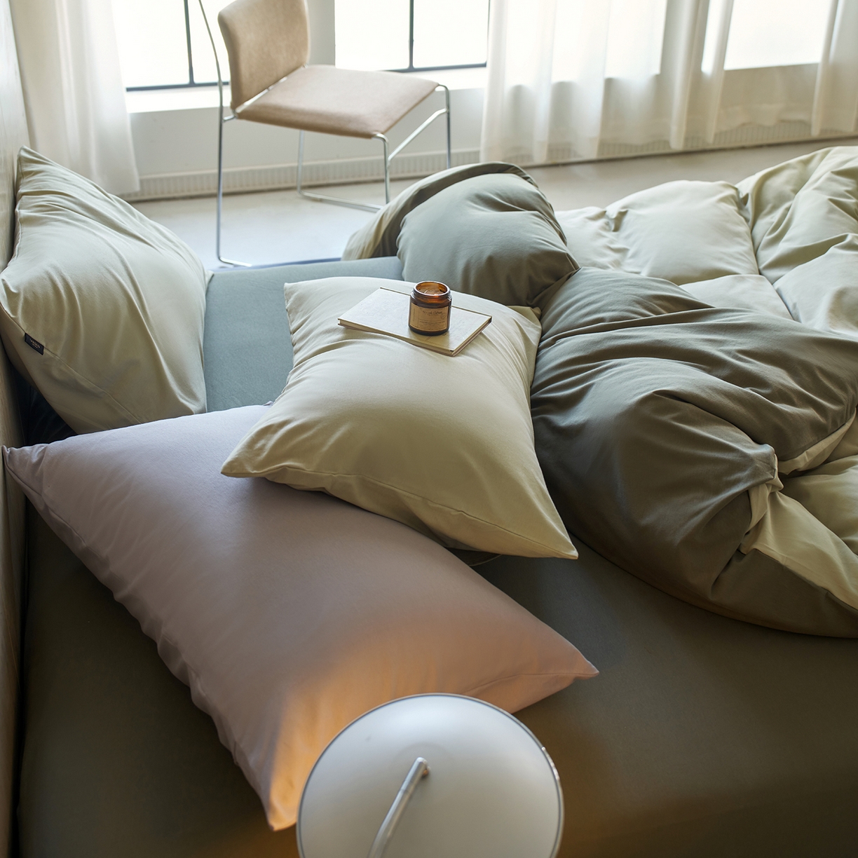 91家纺网 家纺一手货源 找家纺 丽笙被芯 2025新款亲肤舒适阿瓦提针织全棉纯棉被套单品被套单件被套 春水绿