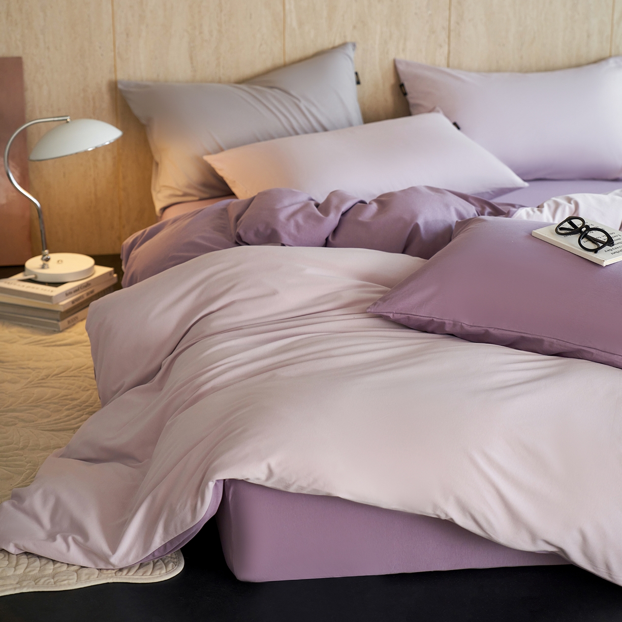 91家纺网 家纺一手货源 找家纺 丽笙被芯 2025新款亲肤舒适阿瓦提针织全棉纯棉被套单品被套单件被套 艾草紫